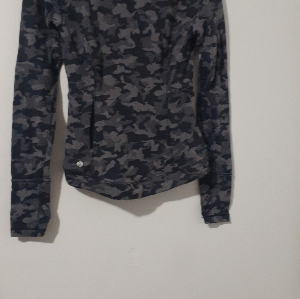 Lululemon rulu run Long Sleeve Heritage Camo Jacquard Blk Lunar Rock 4 - Picture 5 of 7